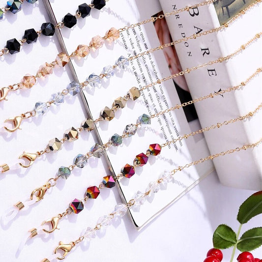 Bohemian Crystal Beaded Glasses Chains - Orchid Unique