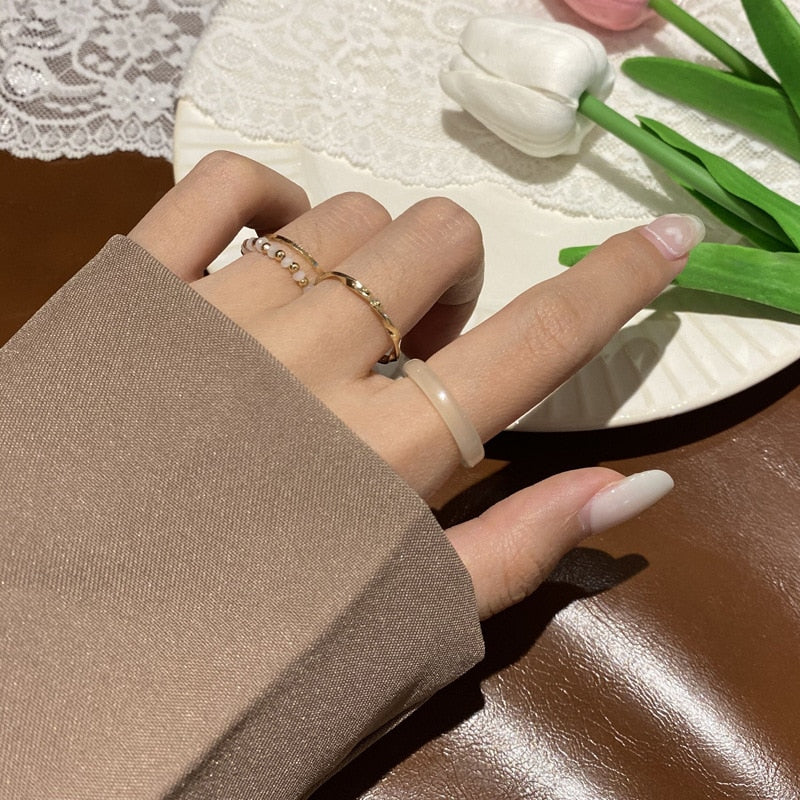 3pcs/set Acrylic Ring Set - Orchid Unique