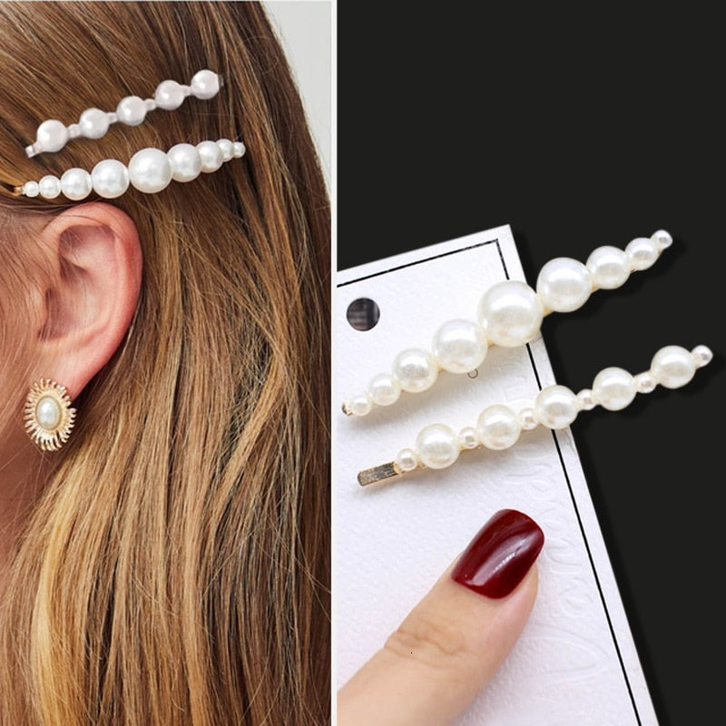 Handmade Pearls Hair Clips - Orchid Unique