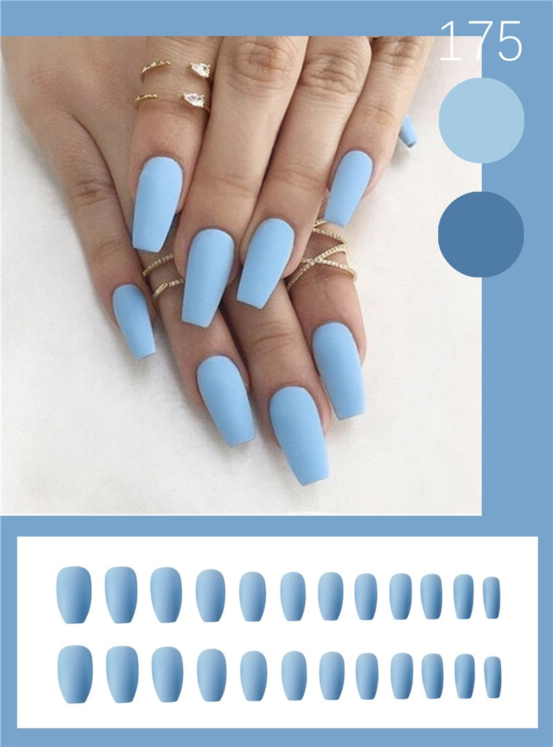 Matte Fake Nails Press on - Orchid Unique