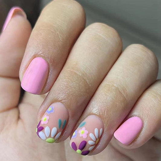 Short Round/Square Head False Nails - Orchid Unique