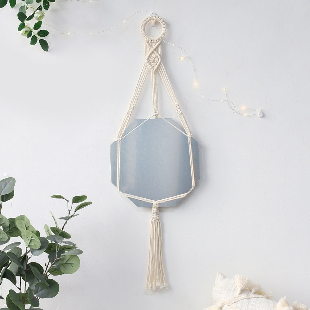 BOHO Macrame Decorative Wall Mirror - Orchid Unique