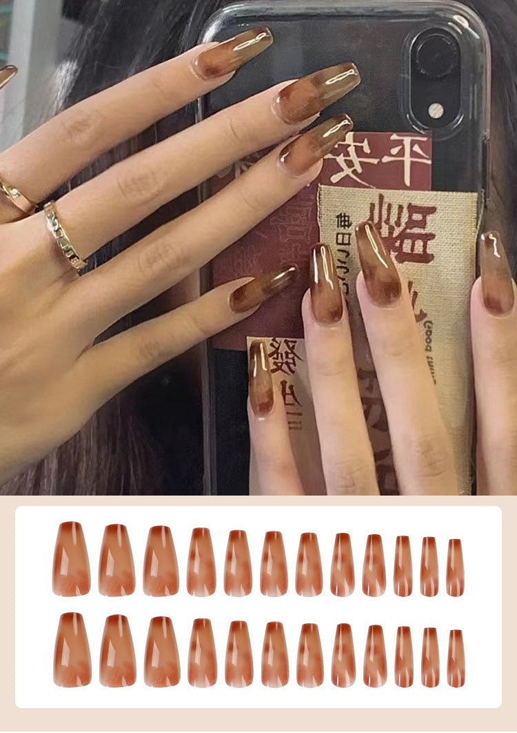 Jelly Press on Fake Nails - Orchid Unique