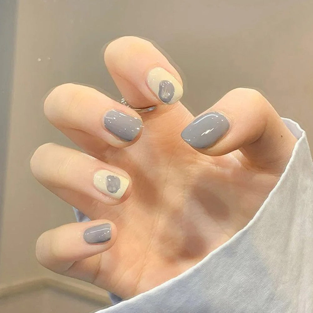 Sweet Short Round/Square Head False Nail Art - Orchid Unique