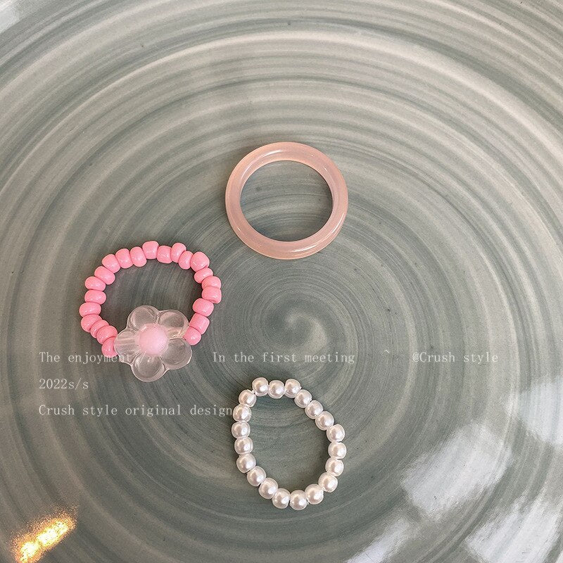 3pcs/set Acrylic Ring Set - Orchid Unique