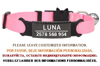 Personalized ID Tag Cat Collar Bell - Orchid Unique