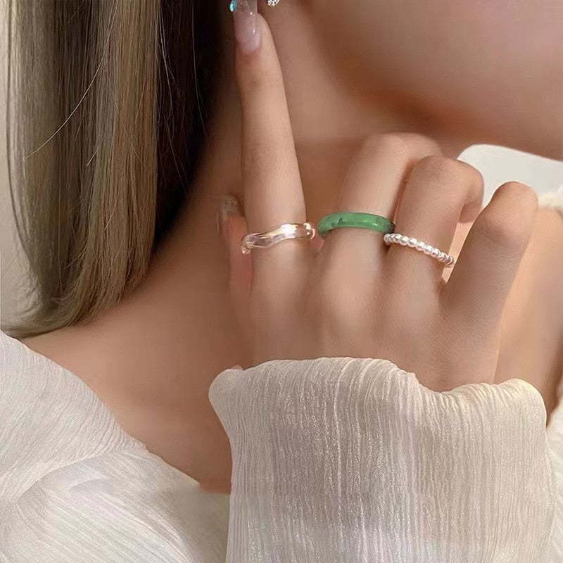 3pcs/set Acrylic Ring Set - Orchid Unique
