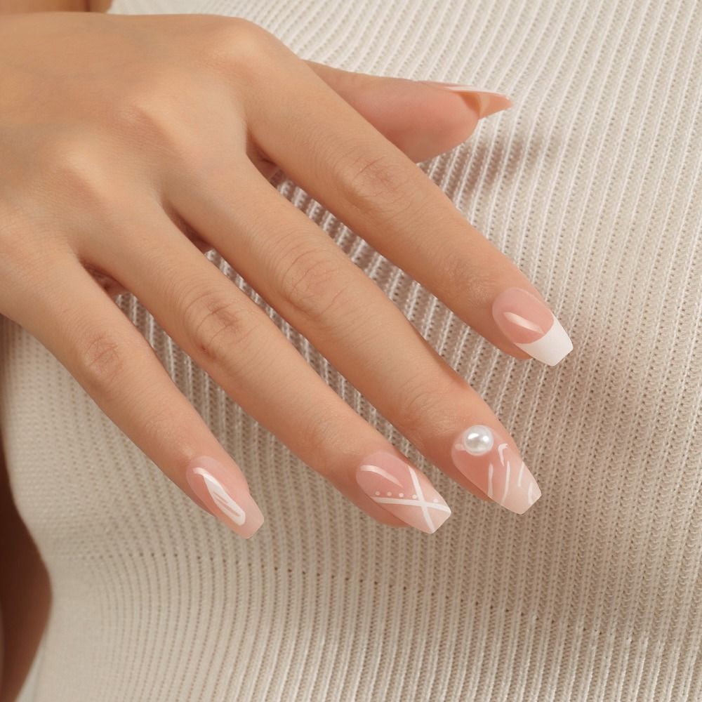 Ballet French Coffin False Nails - Orchid Unique