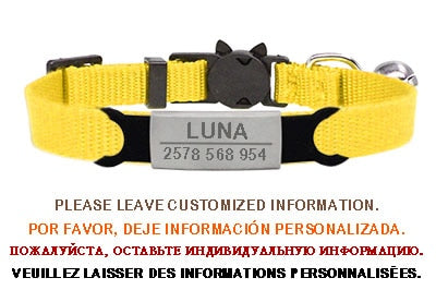 Personalized ID Tag Cat Collar Bell - Orchid Unique