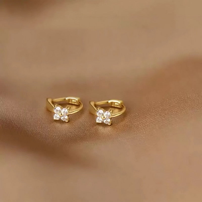 Shiny Four Claws Earrings Dainty Zircon Earring - Orchid Unique