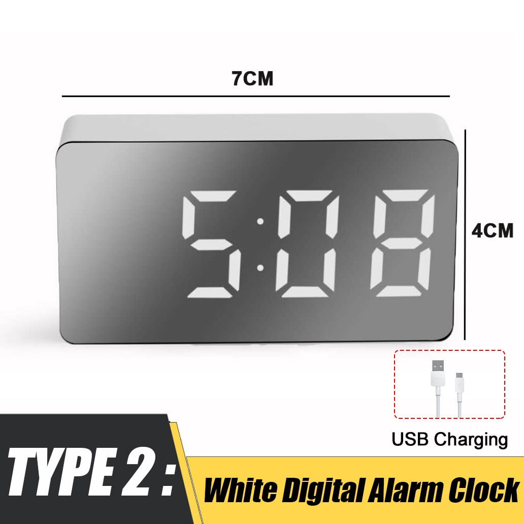 Mirror Table Clock Digital USB - Orchid Unique