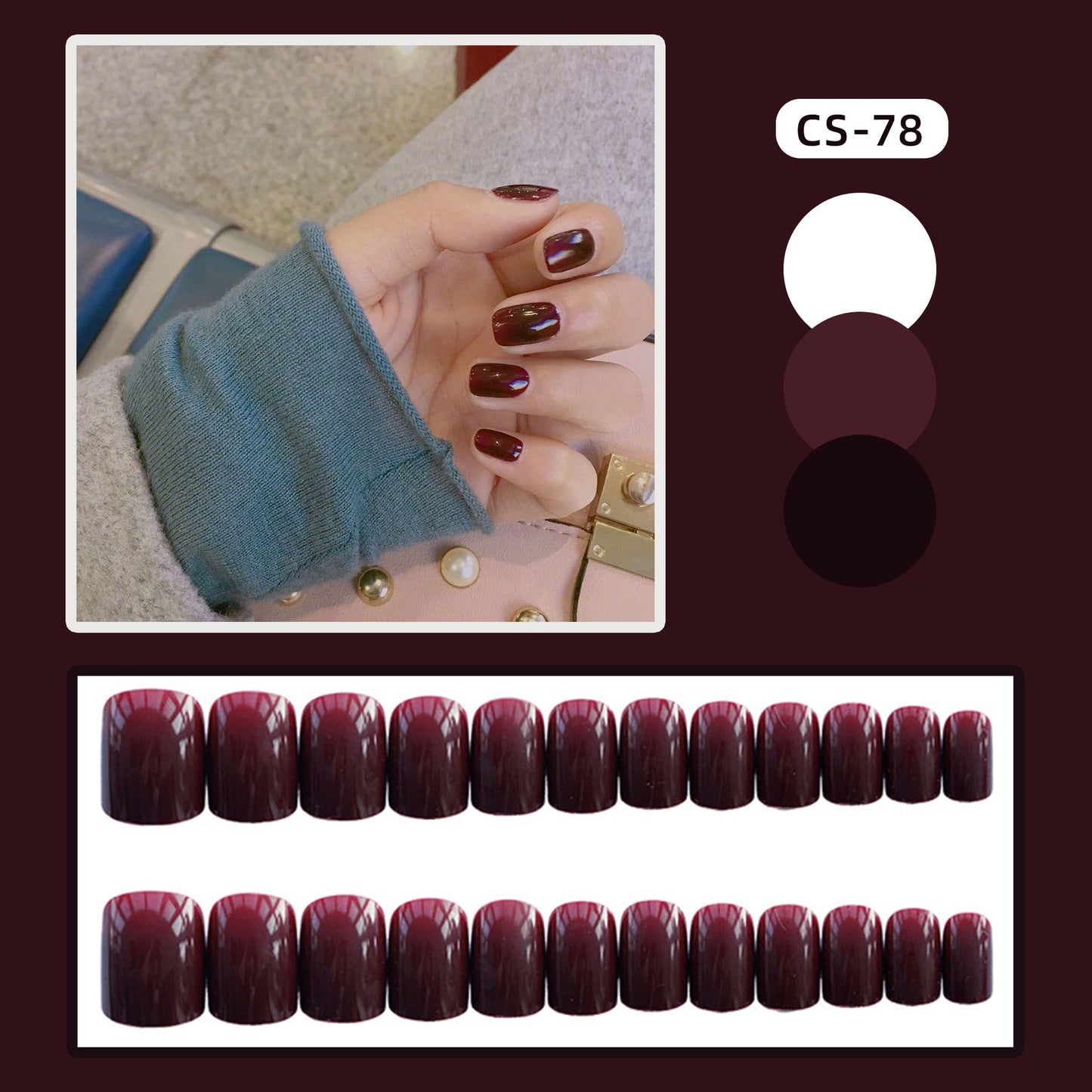 Short Coffin Fake Nails - Orchid Unique