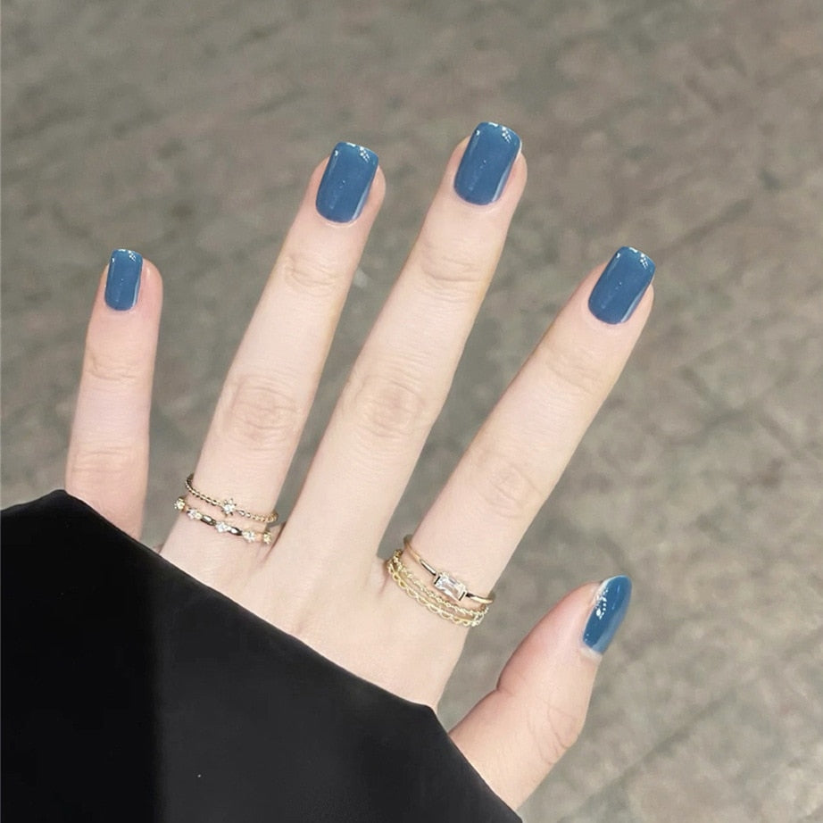 Short Coffin Fake Nails - Orchid Unique