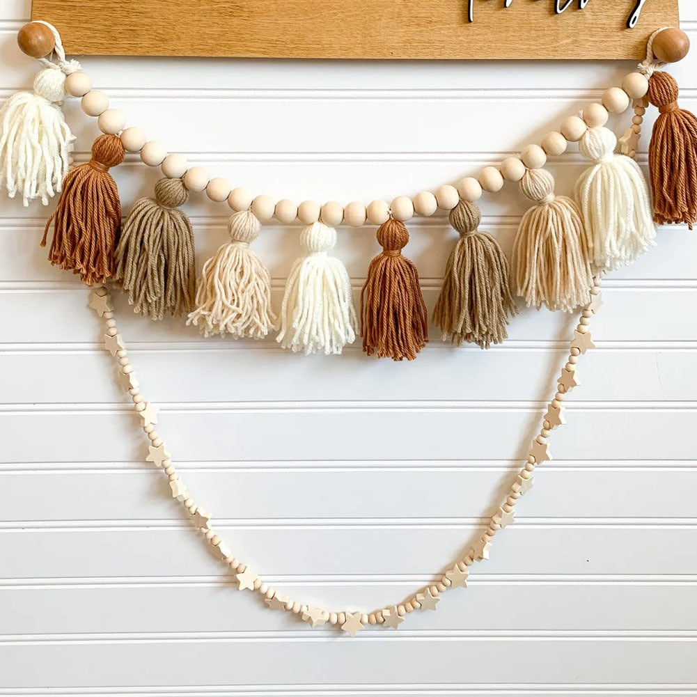 Boho Tassel Wooden Beads - Orchid Unique
