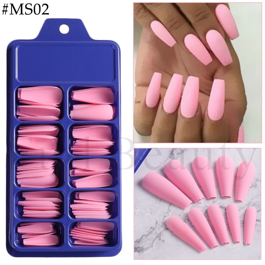 False Nails Coffin Extension Forms - Orchid Unique
