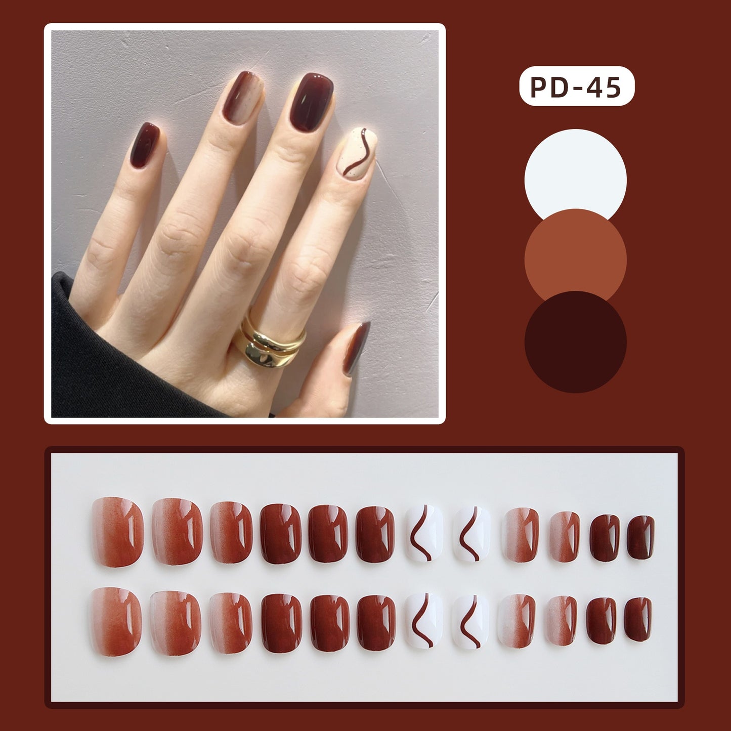 Short Wear Tips Nail False Patch - Orchid Unique