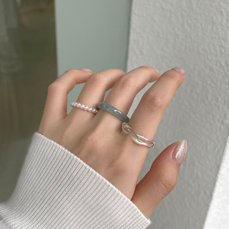 3pcs/set Acrylic Ring Set - Orchid Unique
