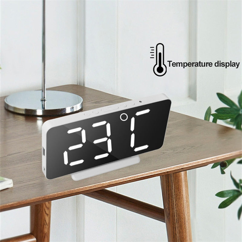 Mirror Table Clock Digital USB - Orchid Unique