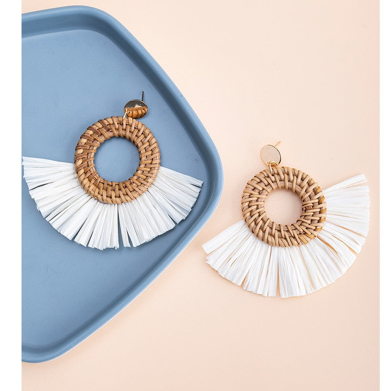 Fashion Handmade Tassel Pendant Earrings - Orchid Unique