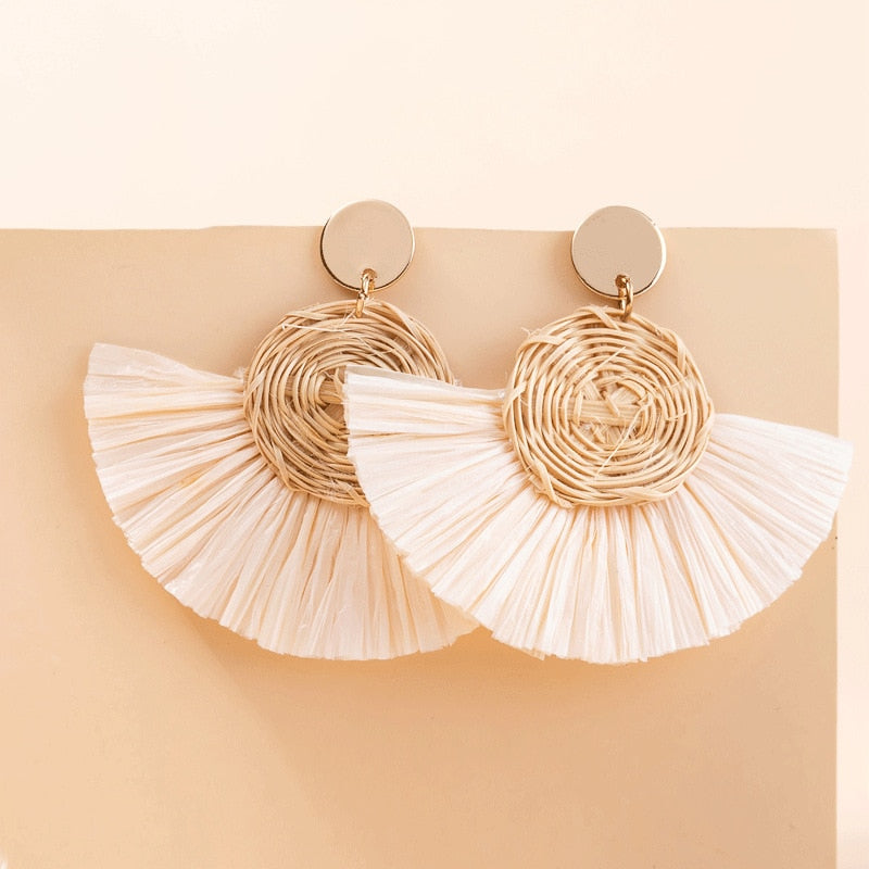 Fashion Handmade Tassel Pendant Earrings - Orchid Unique