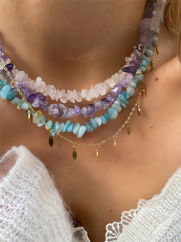 Bohemia Beaded Necklace/Bracelet Set - Orchid Unique