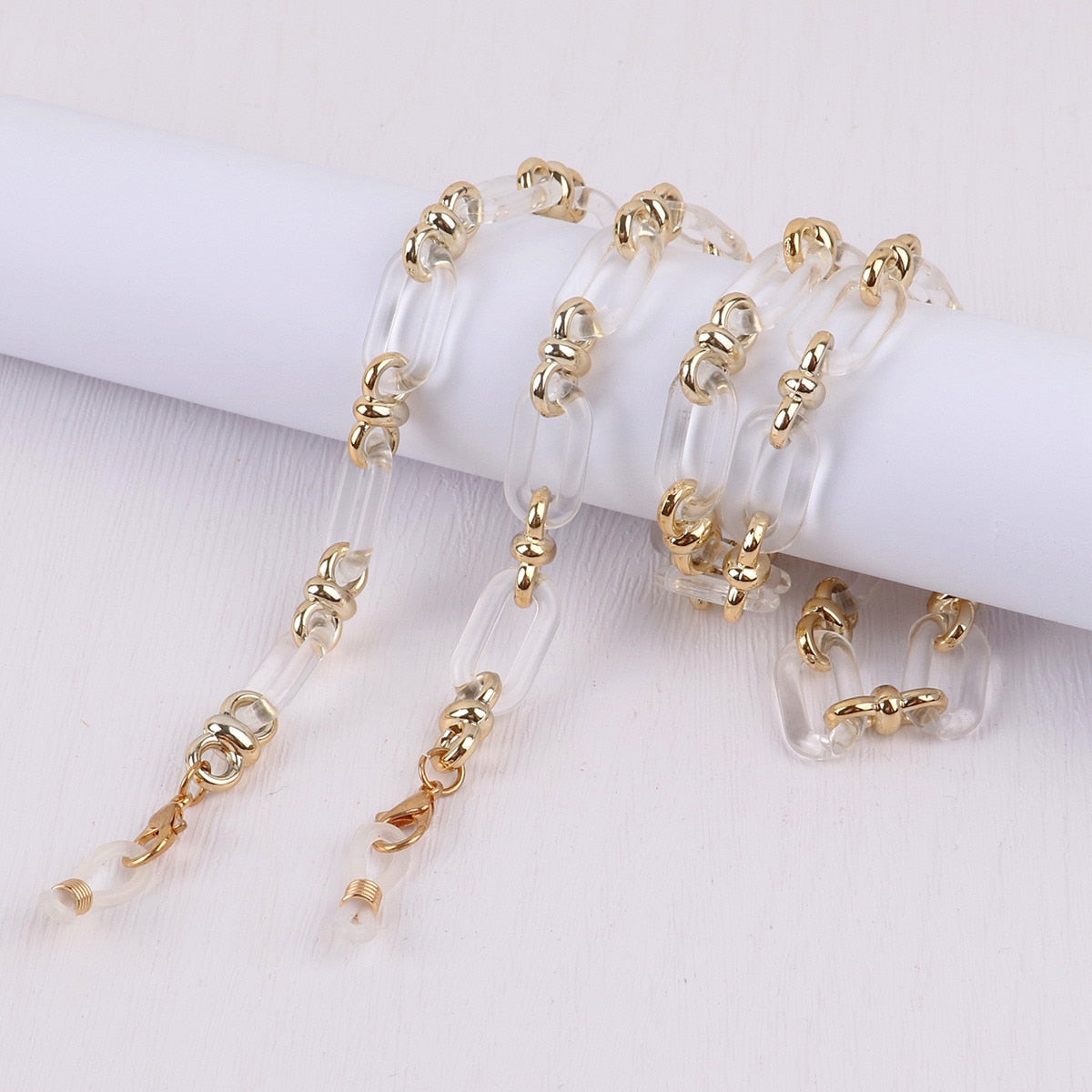 Acrylic Button Glasses Chain - Orchid Unique