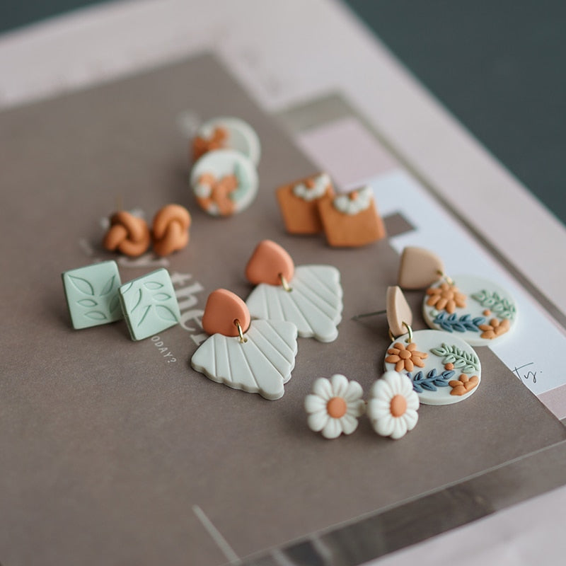 Handmade Crafts Molded Floral Earrings - Orchid Unique
