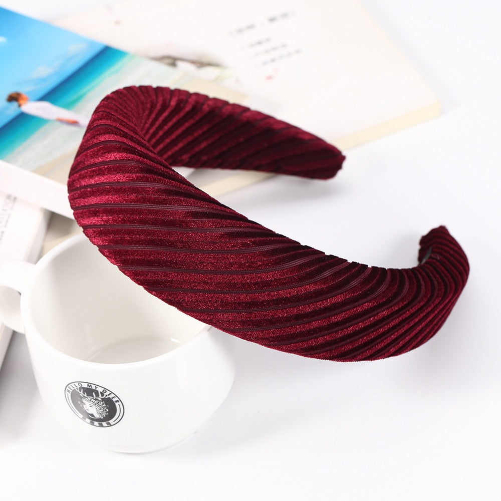 Haimeikang Solid Color Velvet Headband Hair Bands Winter New Sponge Hair Hoop Bezel Headbands For Women Fashion Hair Accessories - Orchid Unique
