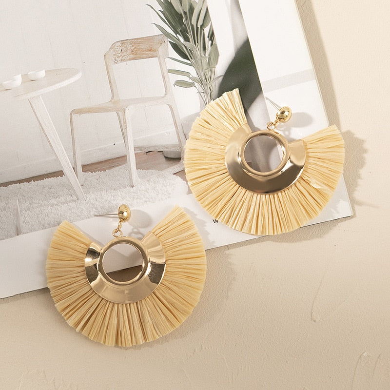 Fashion Handmade Tassel Pendant Earrings - Orchid Unique