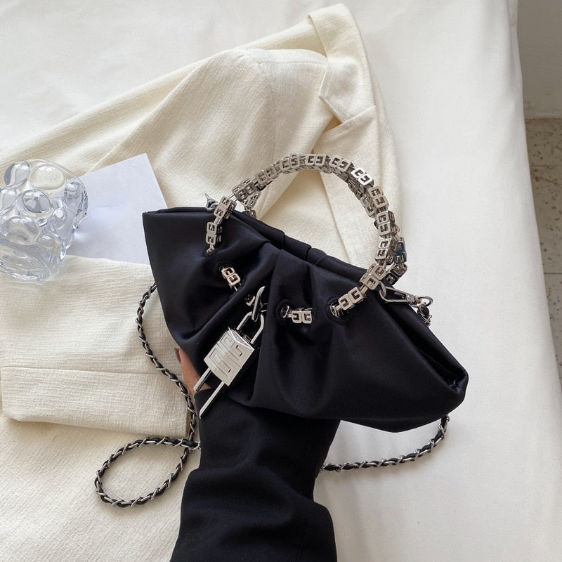 Silk Folds Chain and Jewelry Bag - Orchid Unique