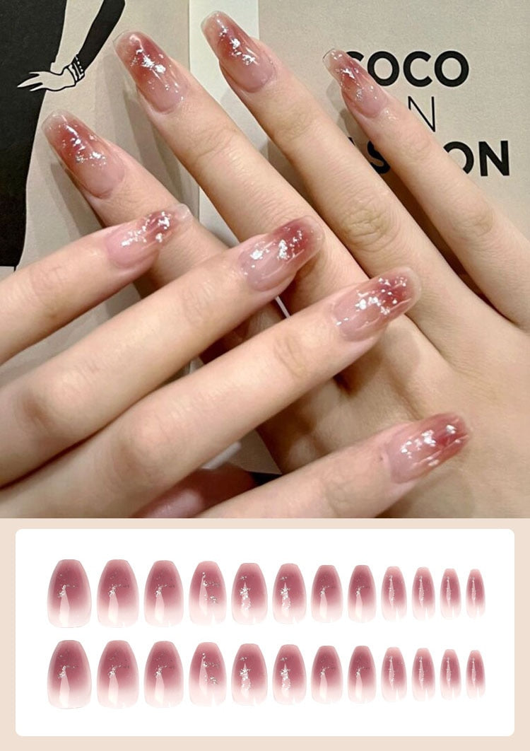 Jelly Press on Fake Nails - Orchid Unique