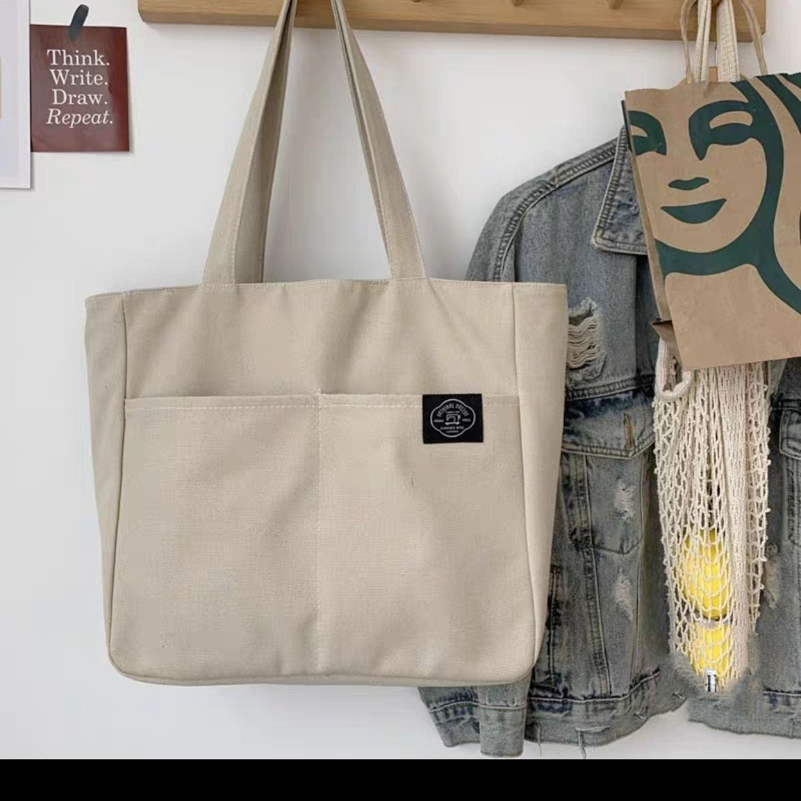 Canvas Tote Bag Solid - Orchid Unique