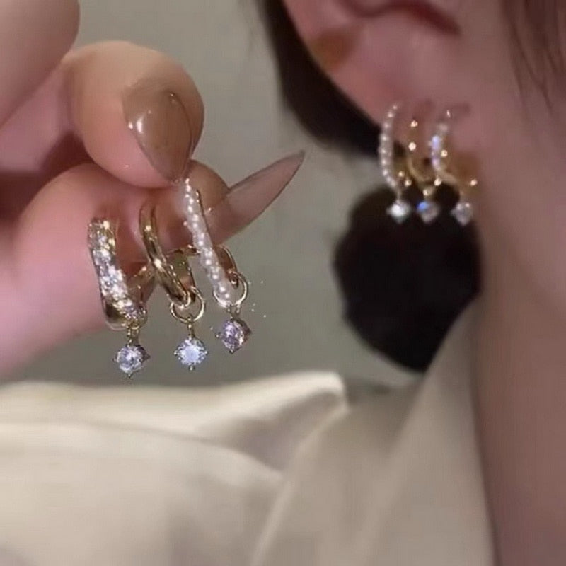 Shiny Four Claws Earrings Dainty Zircon Earring - Orchid Unique