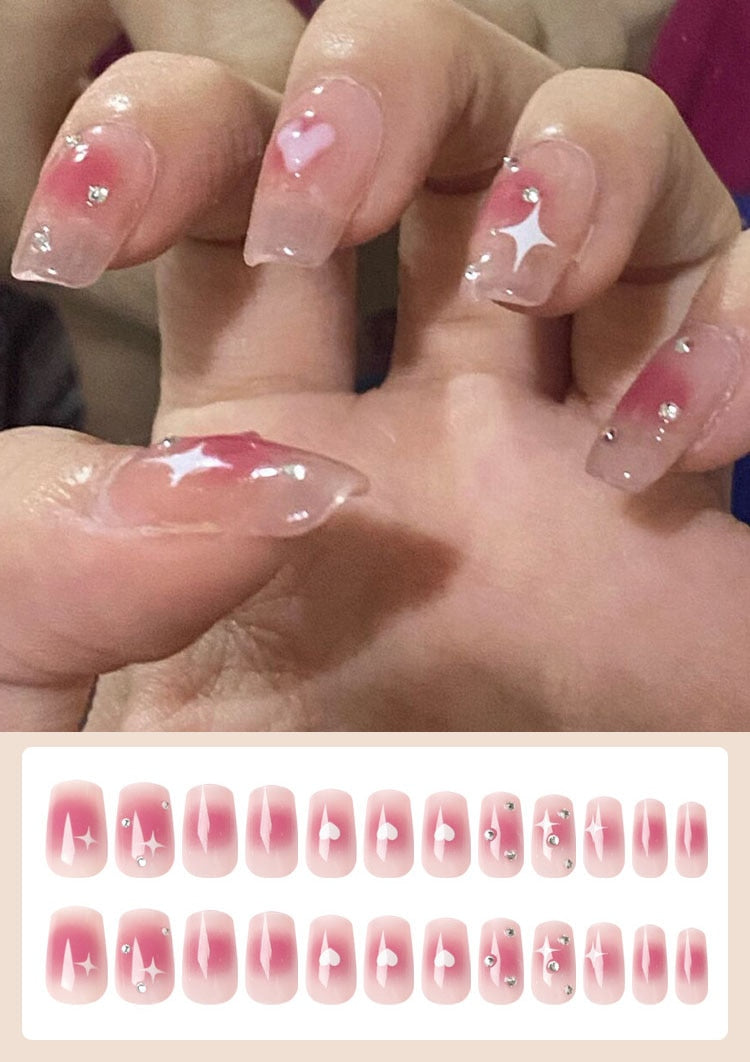Jelly Press on Fake Nails - Orchid Unique