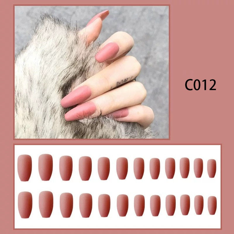 Matte Fake Nails Press on - Orchid Unique