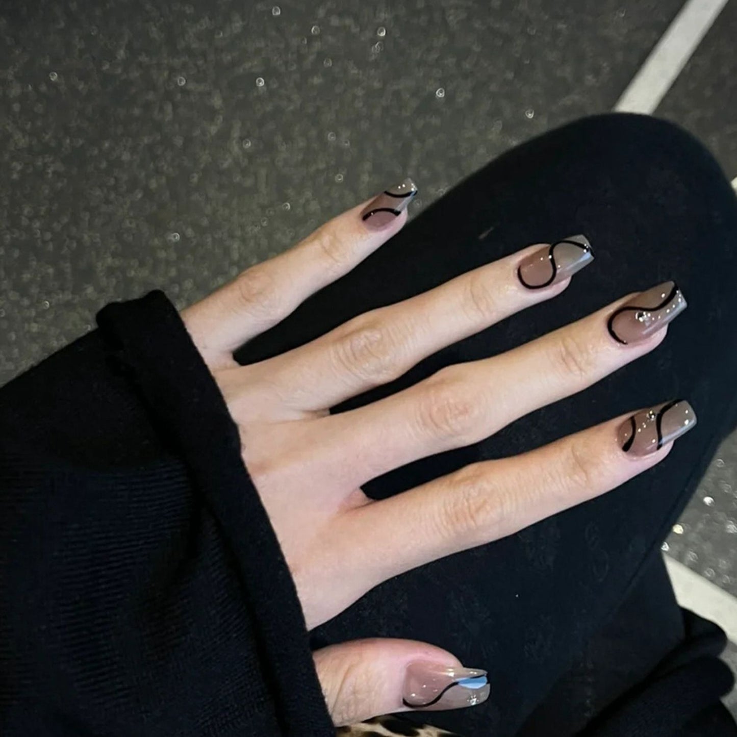 Ballet French Coffin False Nails - Orchid Unique