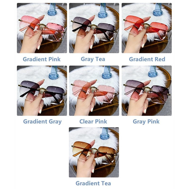 Frameless Square Sunglasses - Orchid Unique
