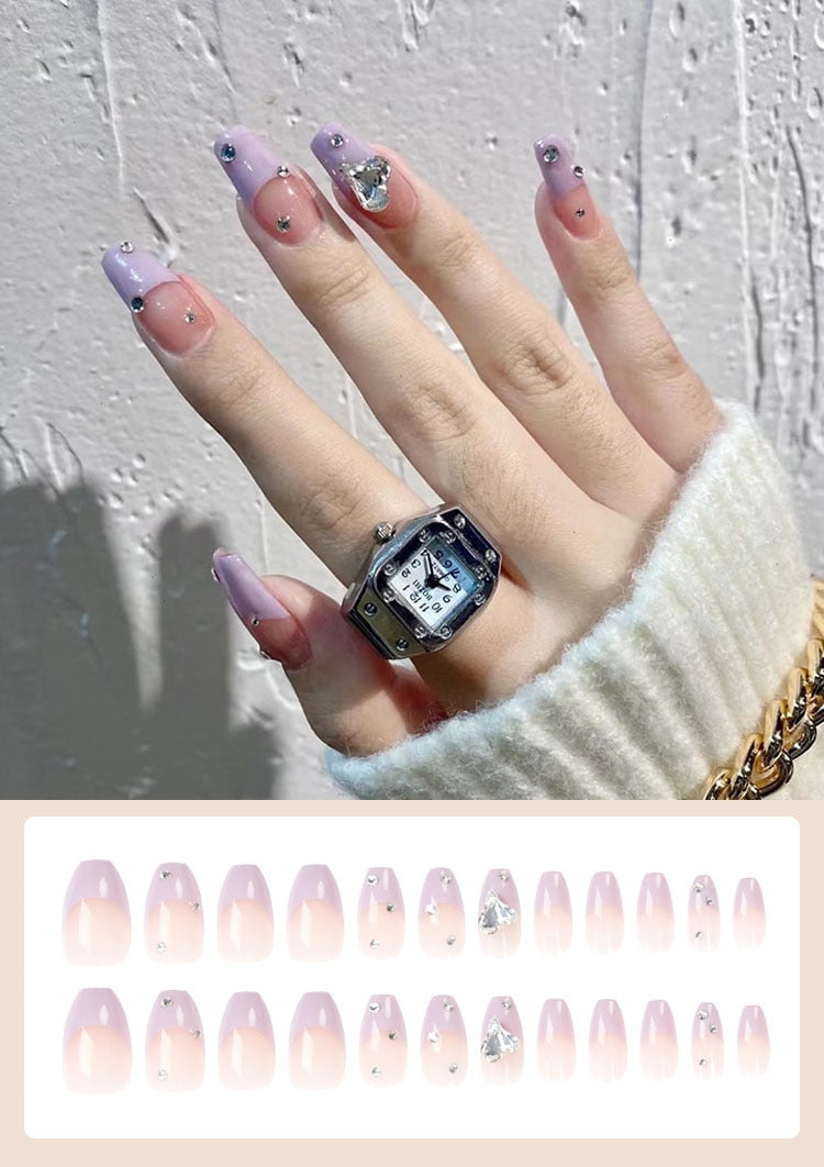 Jelly Press on Fake Nails - Orchid Unique