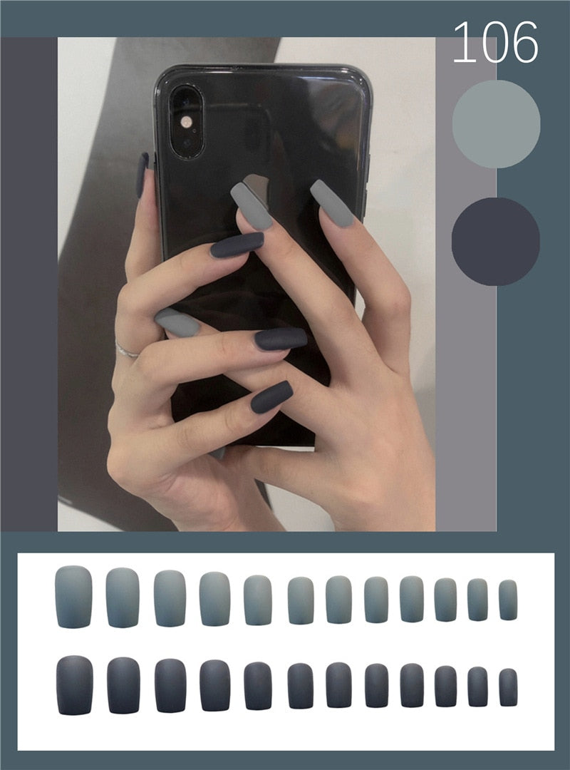 Matte Fake Nails Press on - Orchid Unique