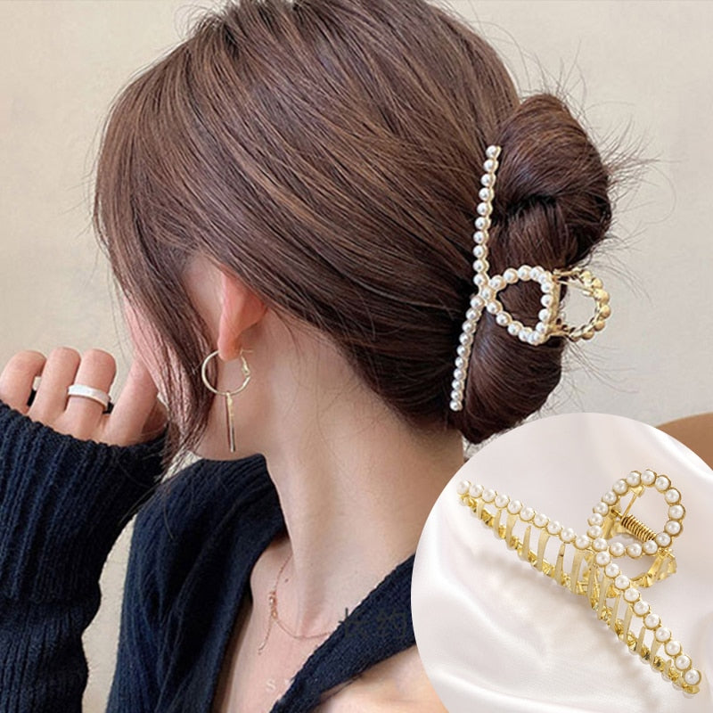 Pearl Hair Claw Set Clip - Orchid Unique