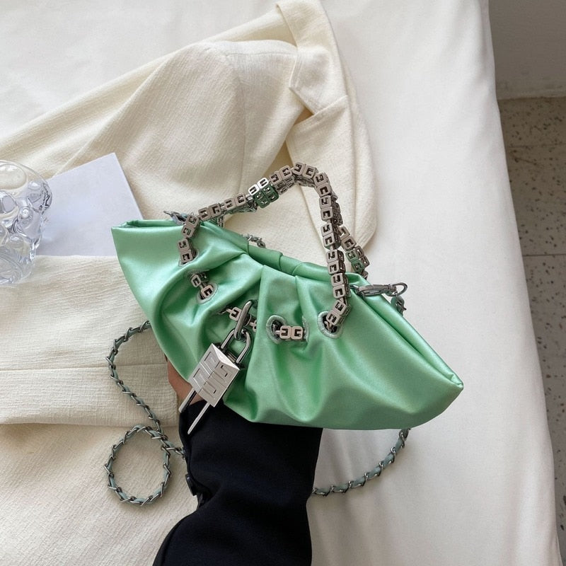 Silk Folds Chain and Jewelry Bag - Orchid Unique