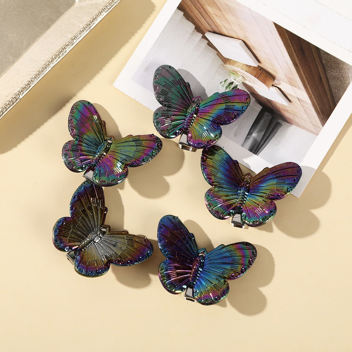 Transparent Butterfly Pink Hairpin - Orchid Unique