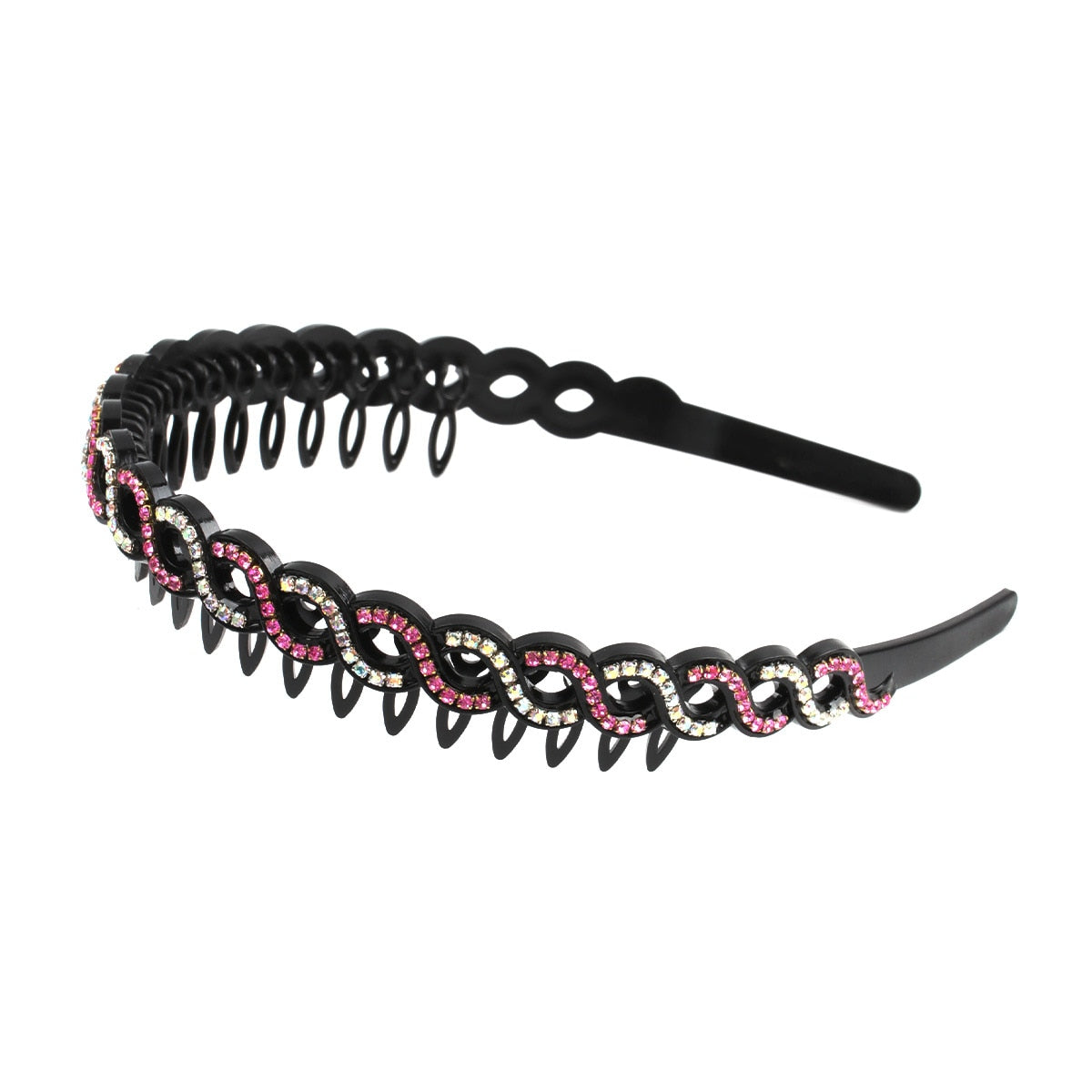 Fashion Pearl Non-Slip Rhinestone Hairbands Elastic Flower Women Hair Hoop Bands Headband Bezel Girls Hair Accessories Headdress - Orchid Unique