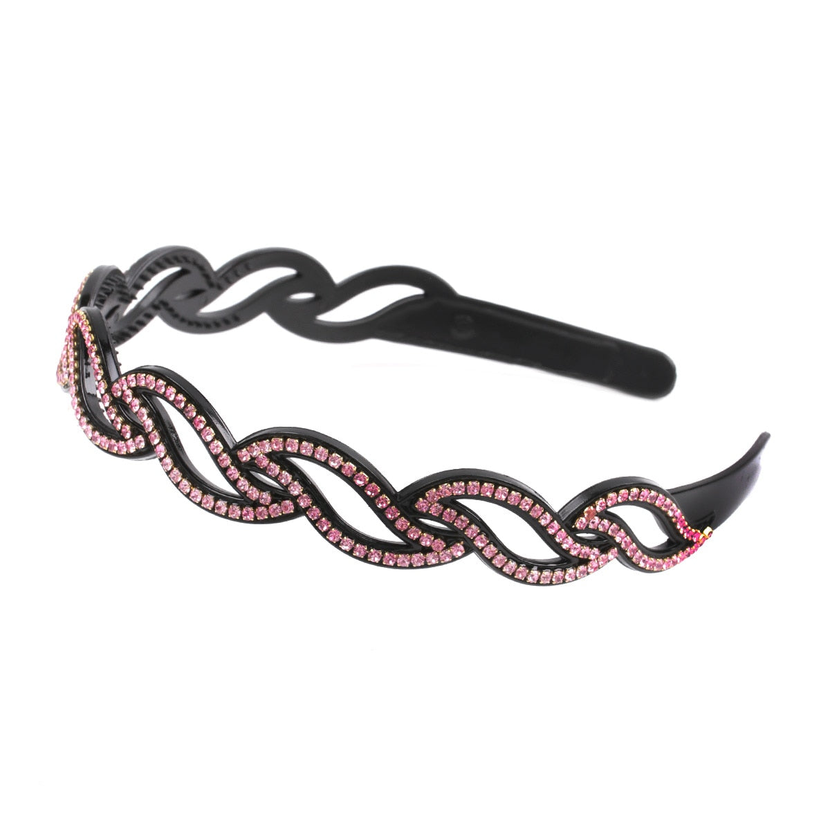 Fashion Pearl Non-Slip Rhinestone Hairbands Elastic Flower Women Hair Hoop Bands Headband Bezel Girls Hair Accessories Headdress - Orchid Unique