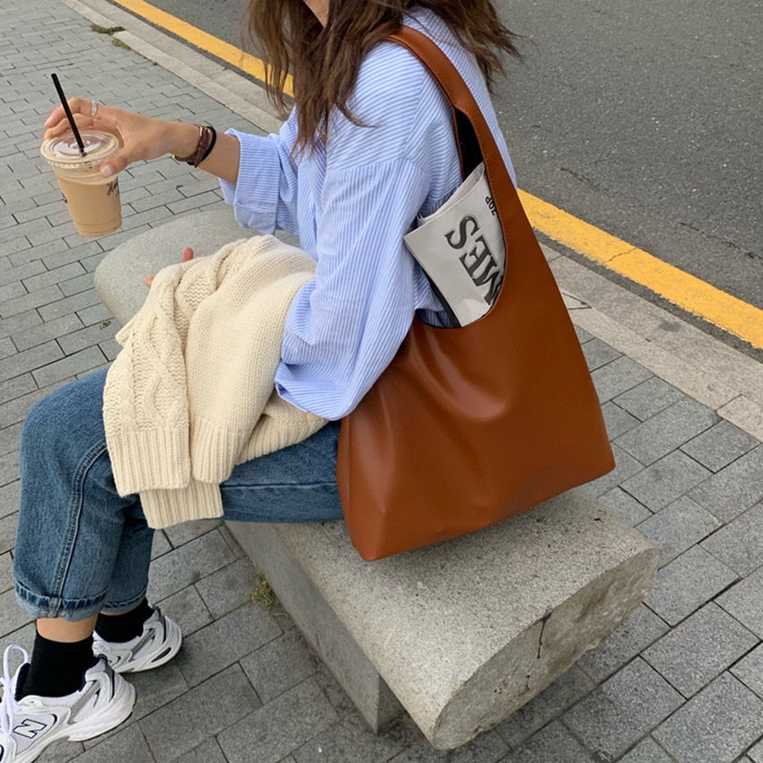 Soft Leather and Casual Women Shoulder Bag - Orchid Unique