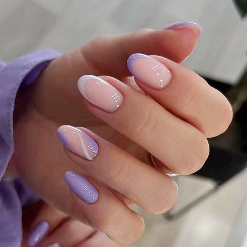 Cloud Pattern Design False Nails - Orchid Unique