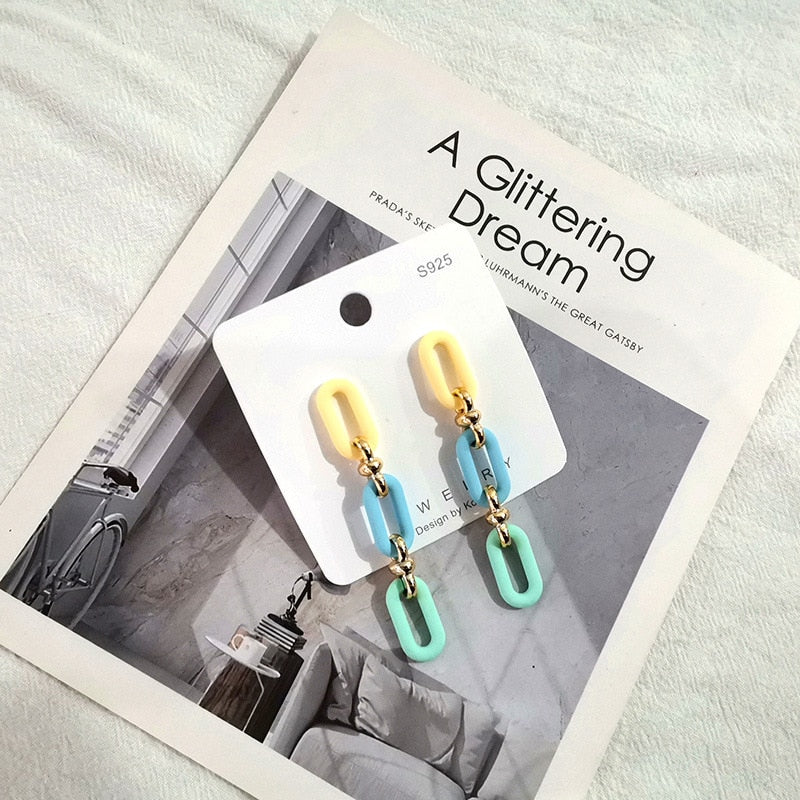 Candy Color Acrylic Earrings - Orchid Unique