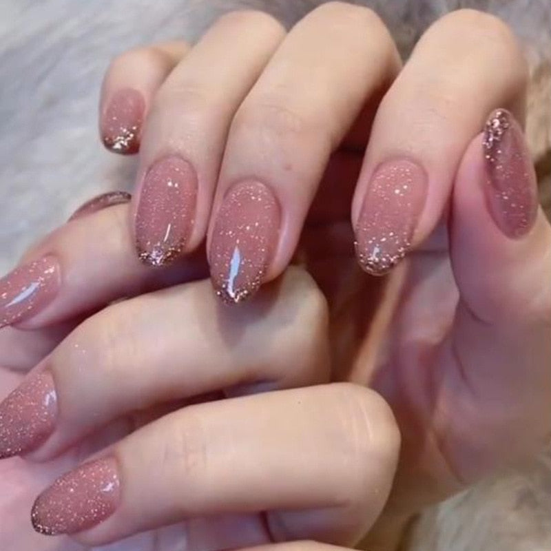 Mid-length Stiletto Nail Tips - Orchid Unique