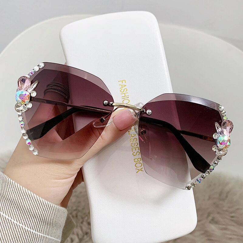 Retro Cutting Lens Gradient Sunglasses - Orchid Unique