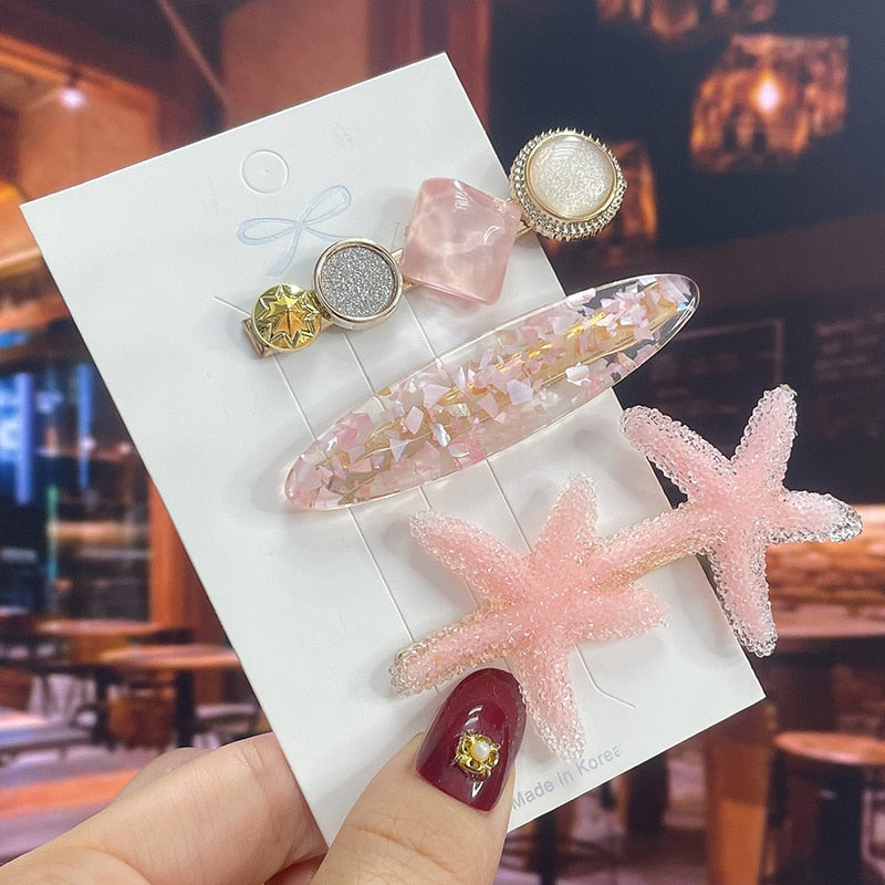 Fashion Pearl Acrylic Hair Clips - Orchid Unique